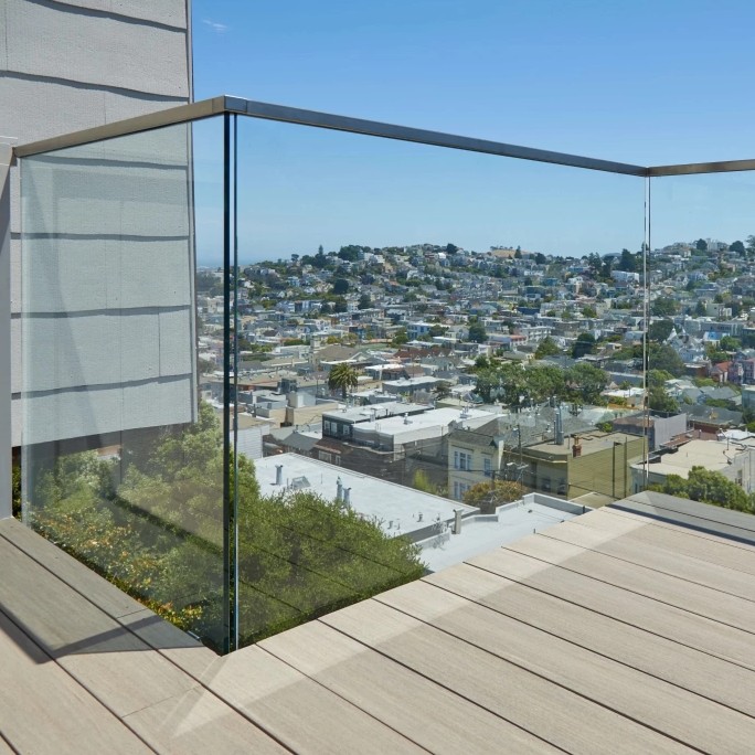 Heavy Glass Railing Frameless Glass Balcony Balustrade 12mm Thick Toughened Glass Balcony ...