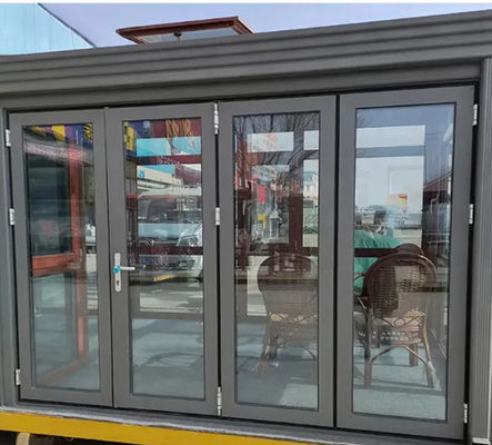กรอบอลูมิเนียม Custom ประตูโรงรถยนต์พับ ประตูแก้วเลื่อนสําหรับบ้านที่ทันสมัย