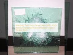 กระจกกันกระสุน 20 มม. 24 มม. 26 มม. 28 มม. 30 มม. กระจกกันกระสุนแบบลามิเนตสามชั้นสำหรับหน้าต่างและประตู